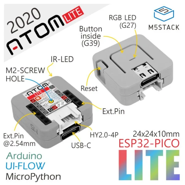 ATOM Lite ESP32 IoT Development Kit overview