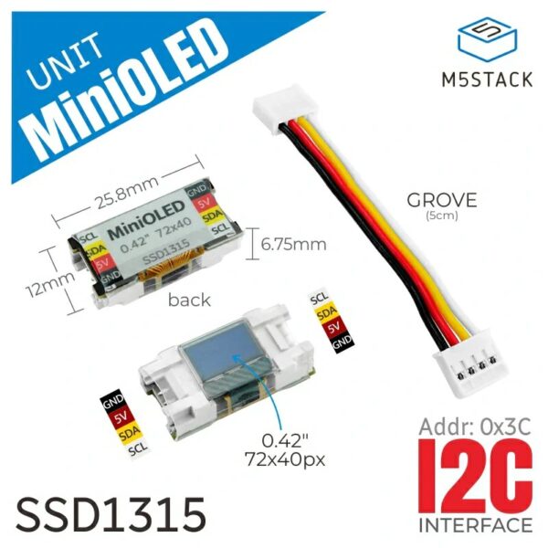 M5Stack Mini OLED Unit 0.42-Zoll 72x40 Display (Overview)