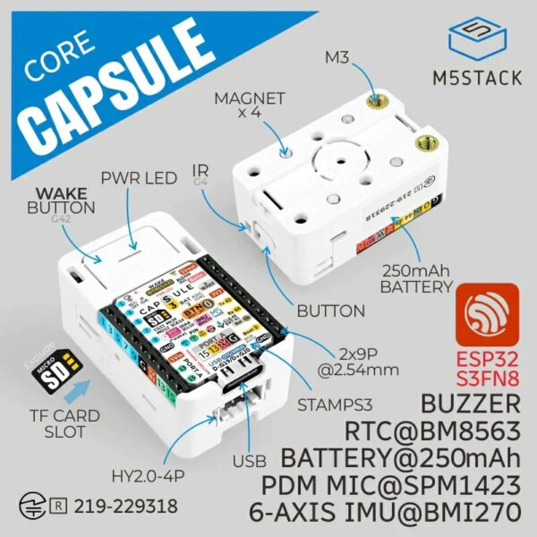 M5Stack Capsule Kit mit M5StampS3 overview