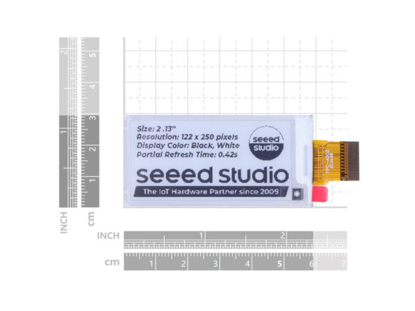 Seeed Studio 2.13″ Monochrome ePaper Display size