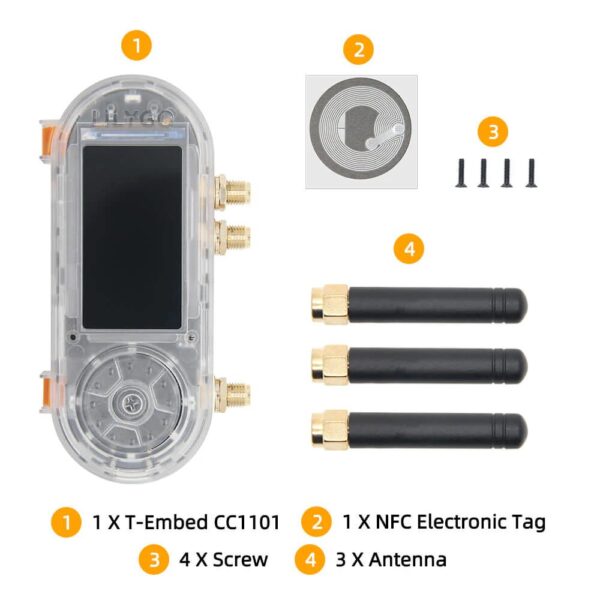 LILYGO T-Embed CC1101 Plus parts