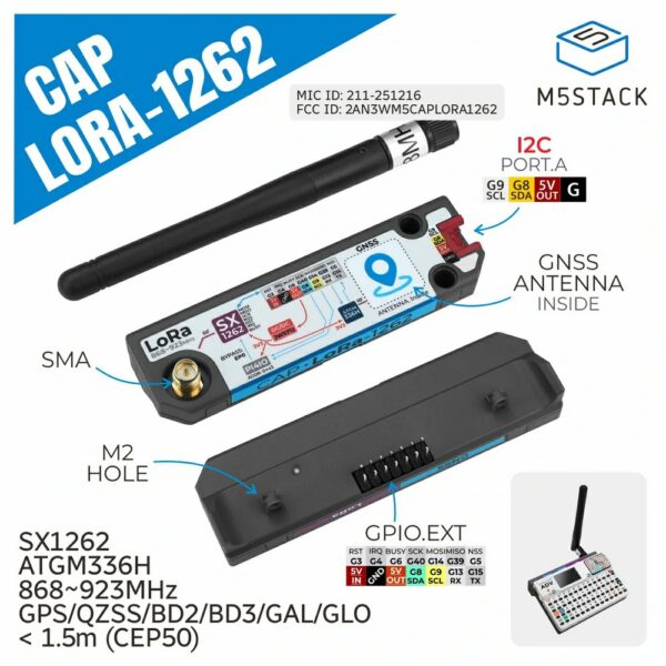 M5Stack Cap LoRa 1262 for Cardputer Adv overview