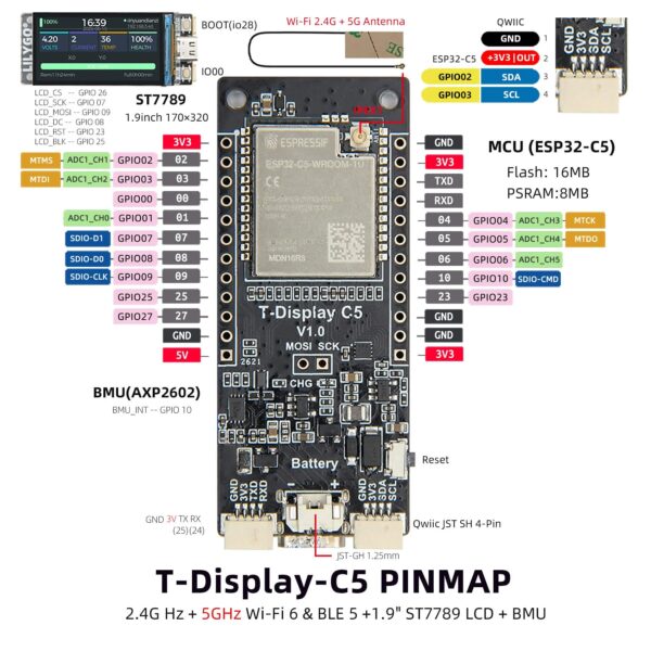 LILYGO T-Display C5 pinout