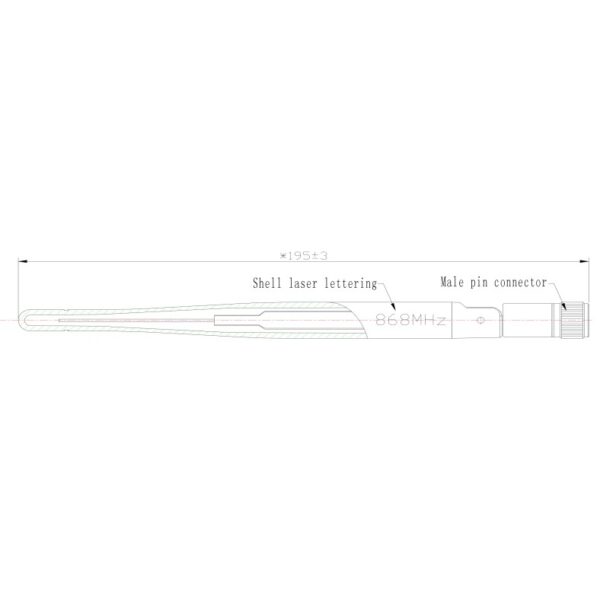 Seeed Studio 2.8dBi Long Range Antenna - SMA male - 868MHz - 195mm dimensions