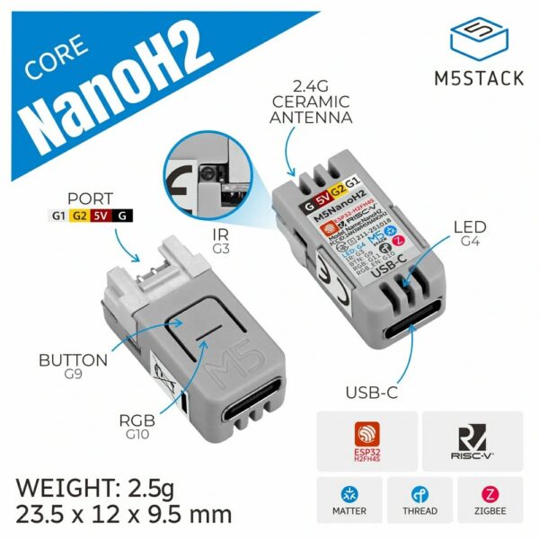 M5Stack NanoH2 Dev Kit overview