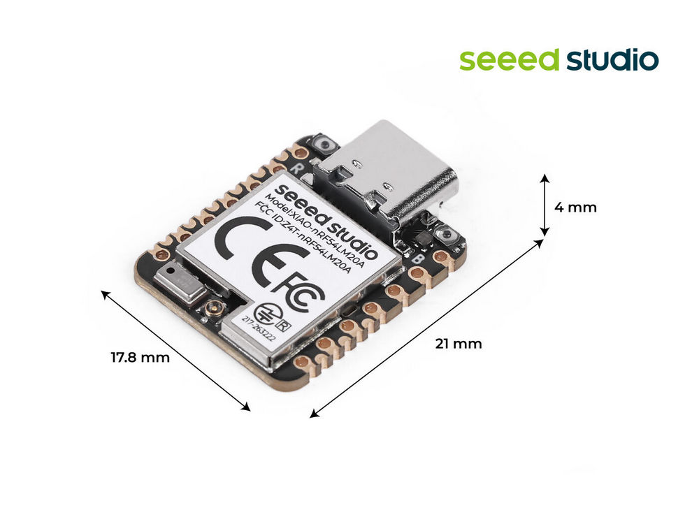 Seeed Studio XIAO nRF54LM20A Sense size